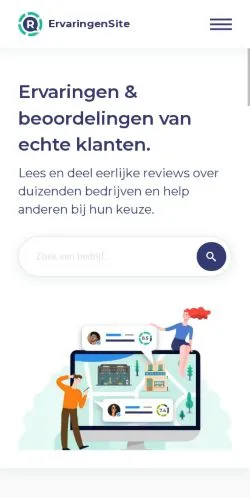 Podgląd witryny ErvaringenSite, medium z kraju Belgia do artykułów sponsorowanych