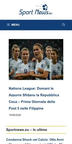 Anteprima del sito Sportnews, media di Italia per articoli sponsorizzati