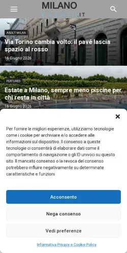 Anteprima del sito MilanoEvents, media di Italia per articoli sponsorizzati
