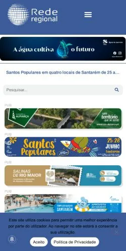 Anteprima del sito Rede Regional, media di Portogallo per articoli sponsorizzati
