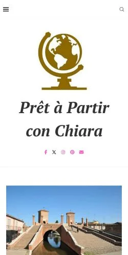 スポンサード記事向けのイタリアメディア、Prêt à Partir con Chiaraのサイトプレビュー