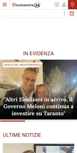 Anteprima del sito Buonasera24, media di Italia per articoli sponsorizzati