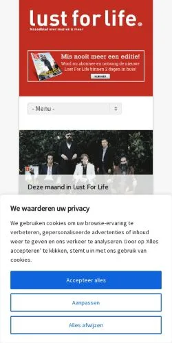 Podgląd witryny Lust For Life Magazine, medium z kraju Holandia do artykułów sponsorowanych