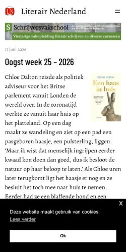 Anteprima del sito Literair Nederland, media di Paesi Bassi per articoli sponsorizzati