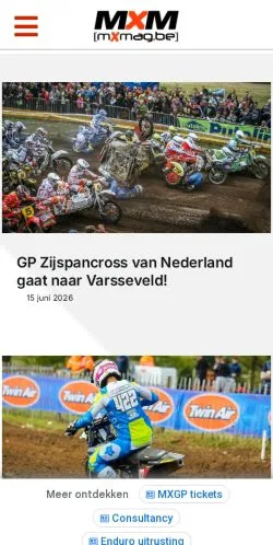 스폰서 기사용 벨기에 매체 Motocrossmag 사이트 미리보기