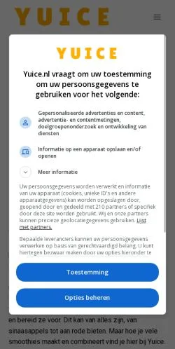 スポンサード記事向けのオランダメディア、Yuiceのサイトプレビュー