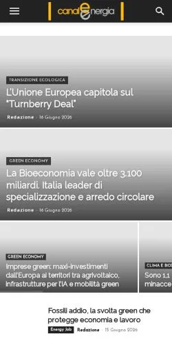 Anteprima del sito Canale Energia, media di Italia per articoli sponsorizzati