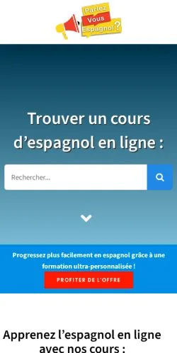 Vista previa del sitio Parlez Vous Espagnol, medio de Francia para artículos patrocinados