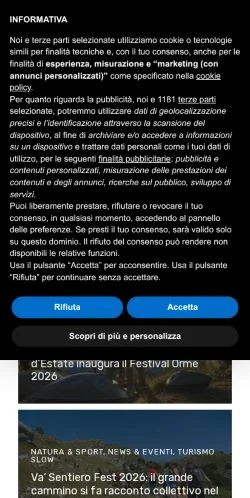 Vista previa del sitio Mondointasca, medio de Italia para artículos patrocinados