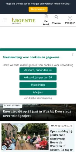 Pré-visualização do site Wijksnieuws, meio de Países Baixos para artigos patrocinados