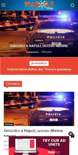 Anteprima del sito Napoli Village, media di Italia per articoli sponsorizzati