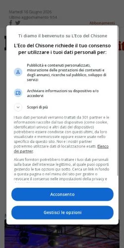Anteprima del sito L'Eco Del Chisone, media di Italia per articoli sponsorizzati