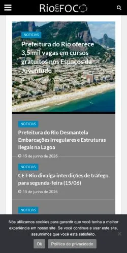 Anteprima del sito Rio Em Foco, media di Brasile per articoli sponsorizzati