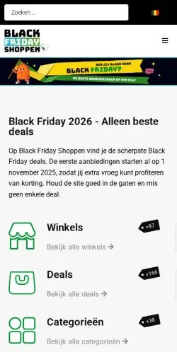 Anteprima del sito Black Friday Shoppen, media di Paesi Bassi per articoli sponsorizzati