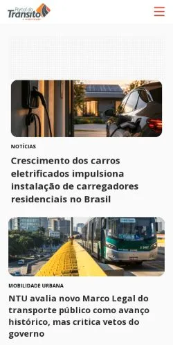 Anteprima del sito Portal do Trânsito, media di Brasile per articoli sponsorizzati