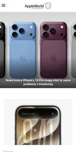 Förhandsvisning av webbplatsen AppleWorld, medium i Polen för sponsrade artiklar