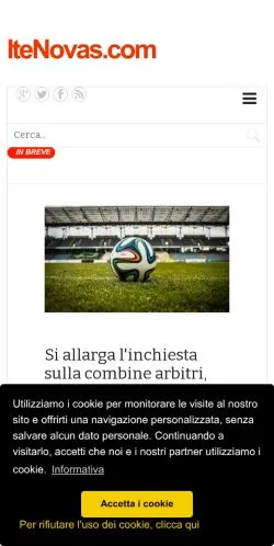 スポンサード記事向けのイタリアメディア、IteNovasのサイトプレビュー