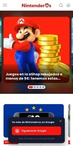 Forhåndsvisning af Nintenderos, medie fra Spanien til sponsorerede artikler
