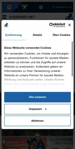 Anteprima del sito Eishockey, media di Germania per articoli sponsorizzati