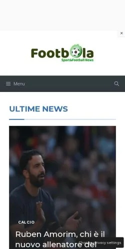 Anteprima del sito Footbola, media di Italia per articoli sponsorizzati