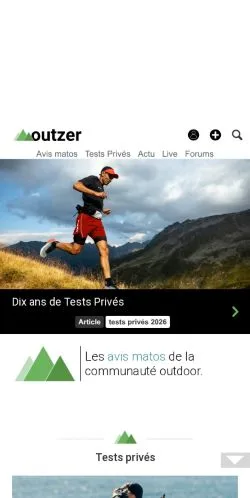 Preview of the Outzer website, a media outlet in France for sponsored articles