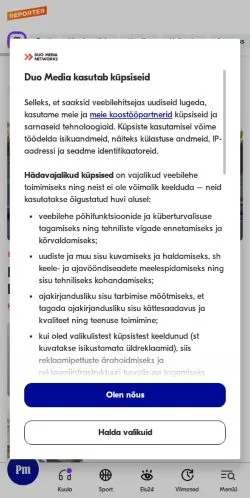 Anteprima del sito Reporter, media di Estonia per articoli sponsorizzati