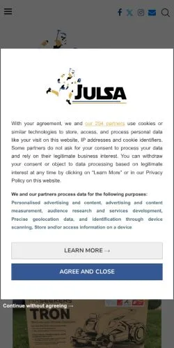 Sponsorlu makaleler için Fransa medyası JulSa sitesinin önizlemesi