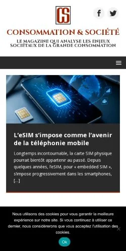 Anteprima del sito Consommation & Société, media di Francia per articoli sponsorizzati