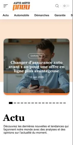 Anteprima del sito Auto Moto Pneu, media di Francia per articoli sponsorizzati