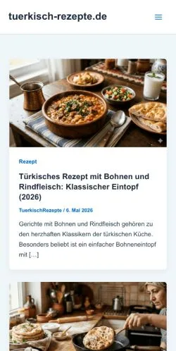 Anteprima del sito Tuerkisch Rezepte, media di Germania per articoli sponsorizzati
