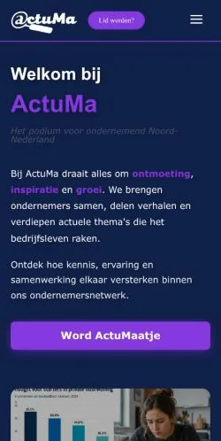 Förhandsvisning av webbplatsen ActuMa, medium i Nederländerna för sponsrade artiklar