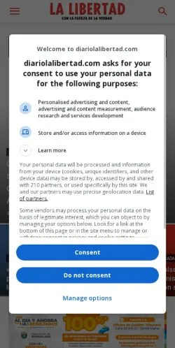 Anteprima del sito Diario La Libertad, media di Stati Uniti per articoli sponsorizzati