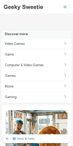 Anteprima del sito Geeky Sweetie, media di Stati Uniti per articoli sponsorizzati