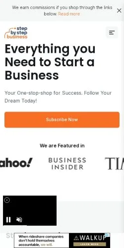 Preview of the Step By Step Business website, a media outlet in United States for sponsored articles