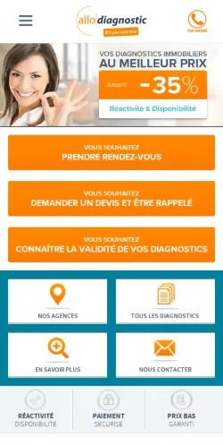 스폰서 기사용 프랑스 매체 Allodiagnostic 사이트 미리보기