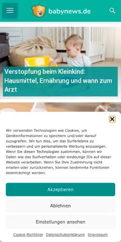 Anteprima del sito Babynews, media di Germania per articoli sponsorizzati