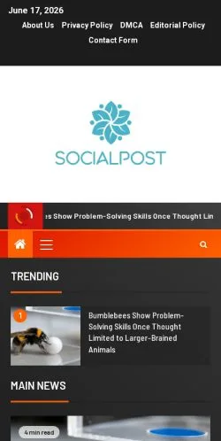 Anteprima del sito Socialpost, media di Stati Uniti per articoli sponsorizzati