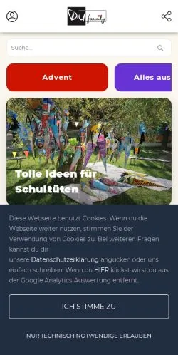 Podgląd witryny DIY-Family, medium z kraju Niemcy do artykułów sponsorowanych