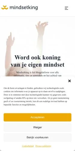Aperçu du site Mindsetking, média de Pays-Bas pour articles sponsorisés