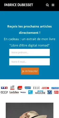 Anteprima del sito Fabrice Dubesset, media di Francia per articoli sponsorizzati