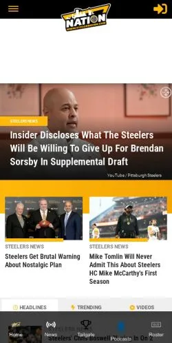 Anteprima del sito Steeler Nation, media di Stati Uniti per articoli sponsorizzati