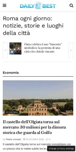 Anteprima del sito Dailybest, media di Italia per articoli sponsorizzati