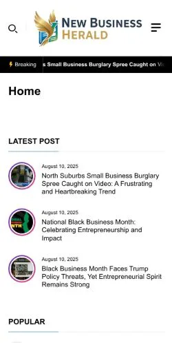 Anteprima del sito New Business Herald, media di Stati Uniti per articoli sponsorizzati