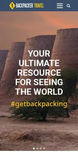 Anteprima del sito Backpacker Travel, media di Stati Uniti per articoli sponsorizzati