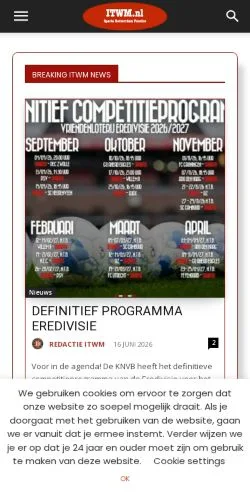 スポンサード記事向けのオランダメディア、In The Winning Moodのサイトプレビュー