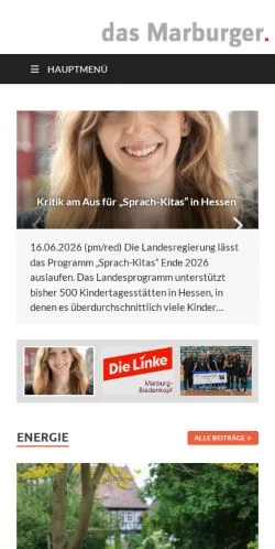 Anteprima del sito Das Marburger, media di Germania per articoli sponsorizzati