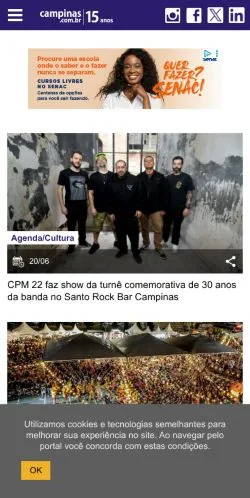 Anteprima del sito Campinas, media di Brasile per articoli sponsorizzati