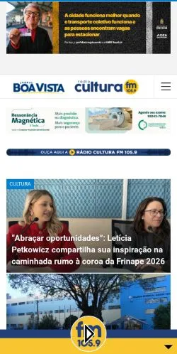 Anteprima del sito Jornal Boa Vista Rádio Cultura, media di Brasile per articoli sponsorizzati