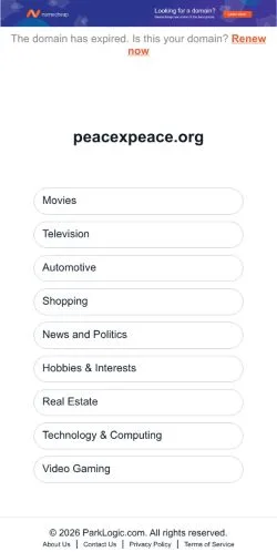 Anteprima del sito PeaceXPeace, media di Stati Uniti per articoli sponsorizzati