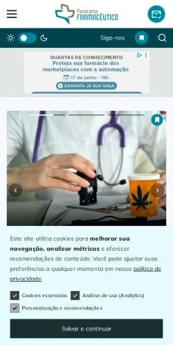 Podgląd witryny Panorama Farmacêutico, medium z kraju Brazylia do artykułów sponsorowanych